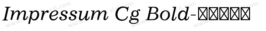 Impressum Cg Bold字体转换